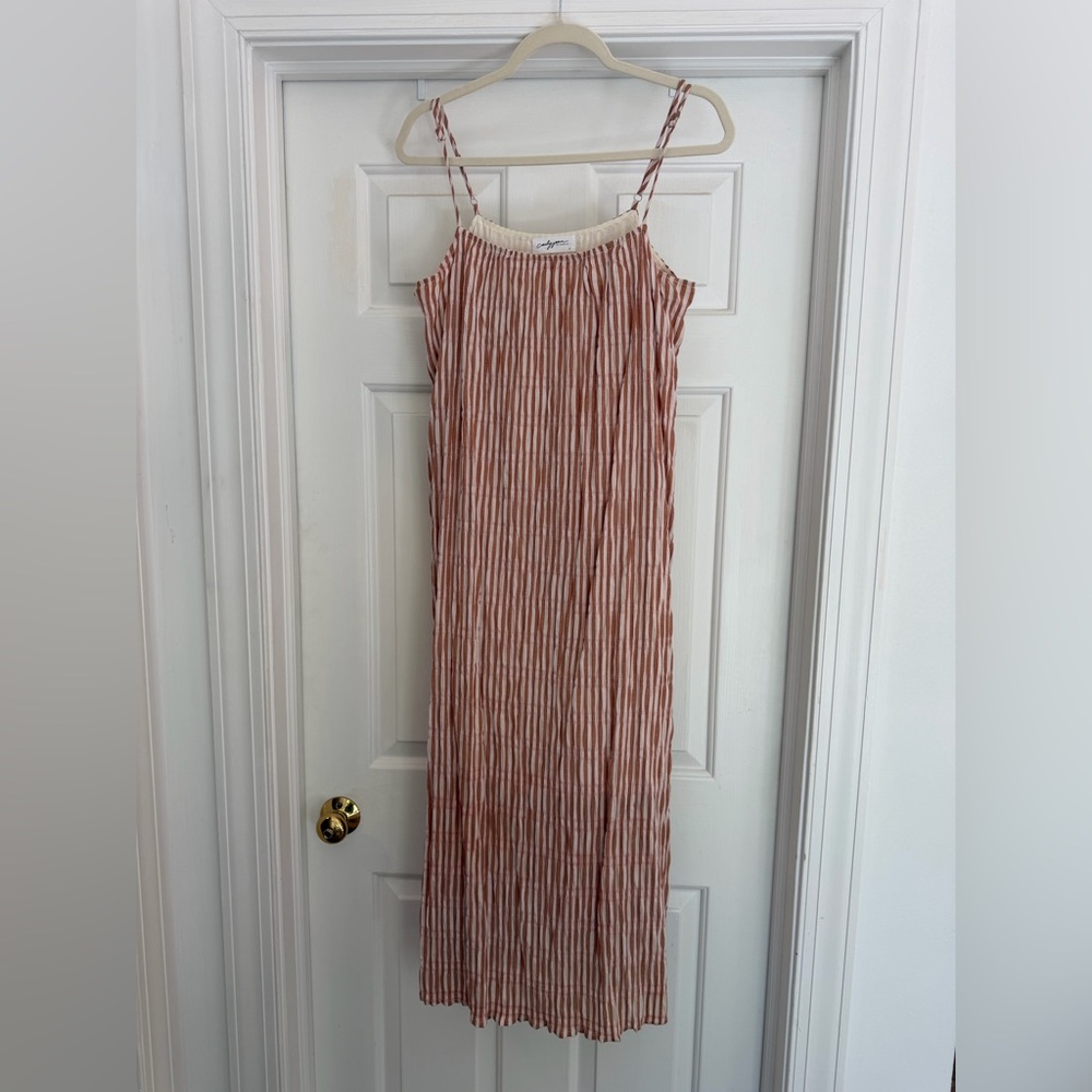 Carly Jean Los Angeles Pink Striped Midi Slip Dress